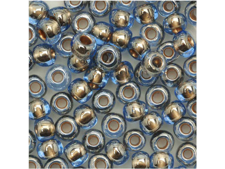 TOHO 6/0 Round Seed Bead 24K Gold-Lined Montana Blue, 2.5-Inch Tube