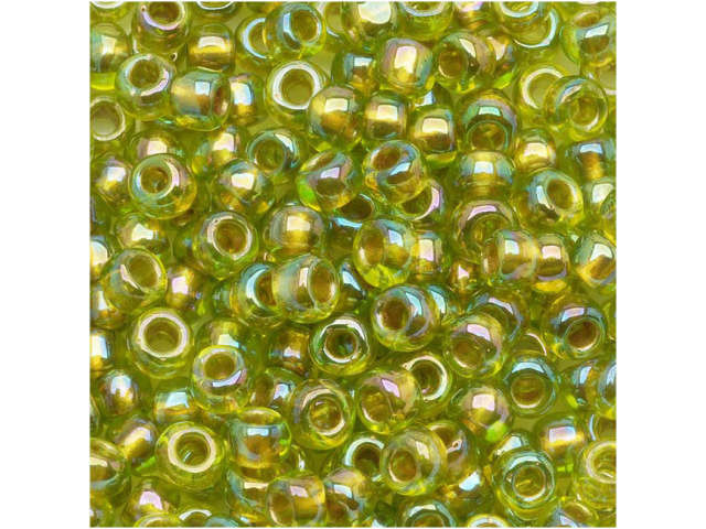 TOHO 6/0 Round Seed Bead 24K Gold-Lined Rainbow Peridot, 2.5-Inch Tube