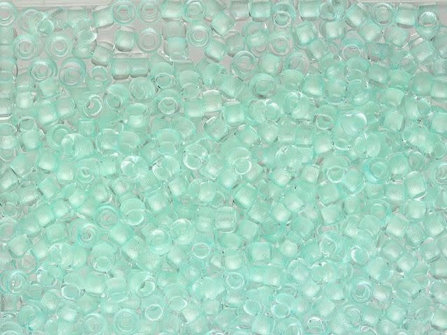 TOHO 8/0 Glow in the Dark Baby Blue/Bright Green Round Bead 2.5-Inch Tube
