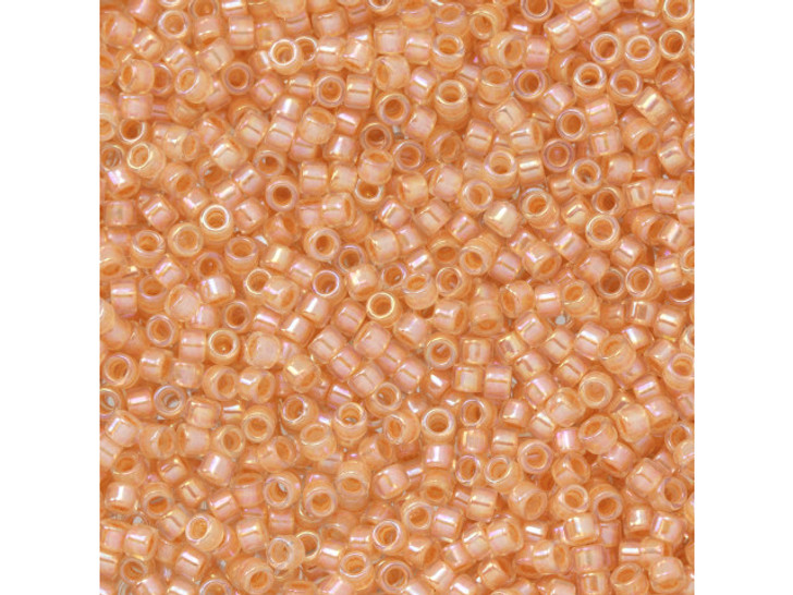TOHO Aiko 11/0 Apricot-Lined Crystal Rainbow Precision Cylinder Seed Beads, 4g Pack