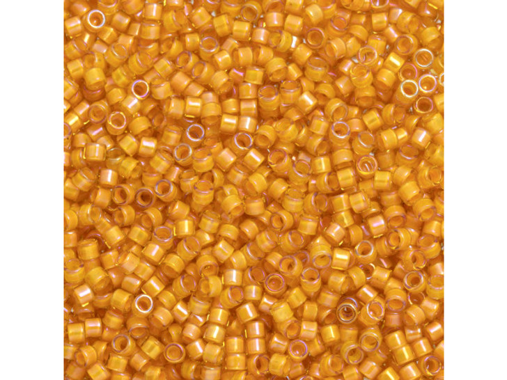 TOHO Aiko 11/0 Burnt Orange-Lined Jonquil Precision Cylinder Seed Beads, 4g Pack