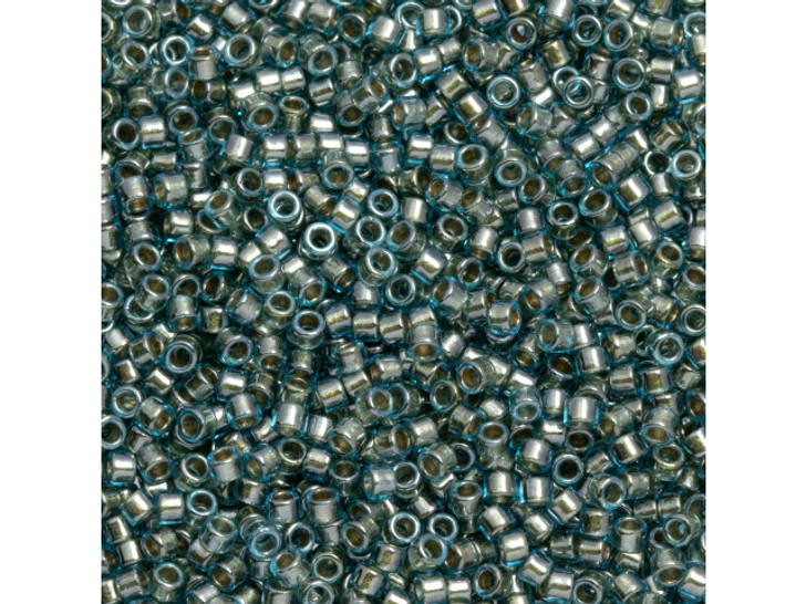 TOHO Aiko 11/0 Gold-Lined Aqua Precision Cylinder Seed Beads, 4g Pack