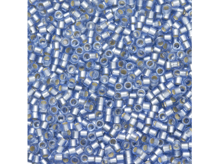 TOHO Aiko 11/0 Matte Silver-Lined Lt Sapphire Precision Cylinder Seed Beads, 4g Pack