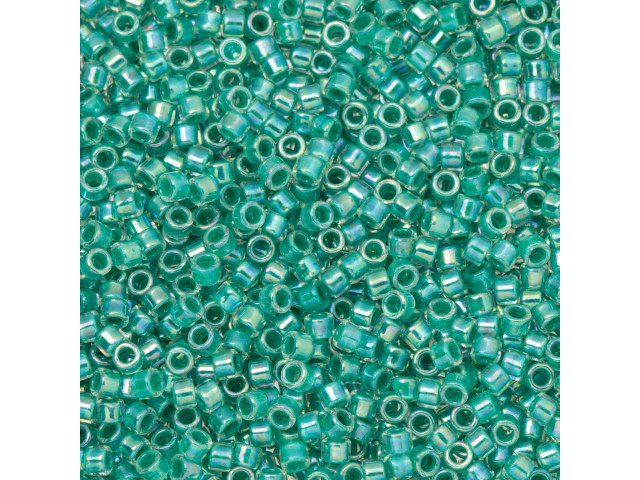 TOHO Aiko 11/0 Mint Julep-Lined Crystal Rainbow Precision Cylinder Seed Beads, 4g Pack