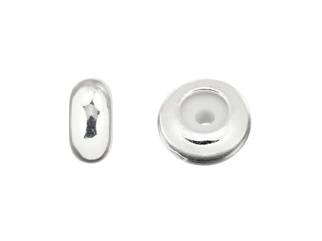 8 x 5mm Silver Round String-On Clasp with Silicone Grommet