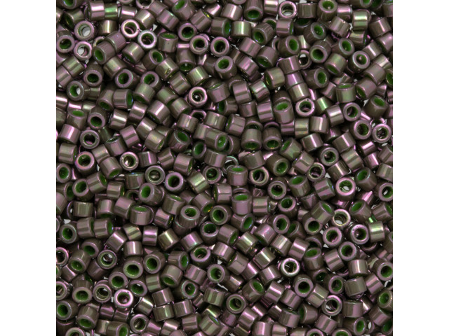 TOHO Aiko 11/0 Opaque Olive-Amethyst Luster Rainbow Precision Cylinder Seed Beads, 4g Pack