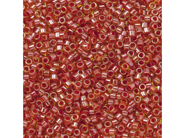 TOHO Aiko 11/0 Orange-Lined Lime Precision Cylinder Seed Beads, 4g Pack