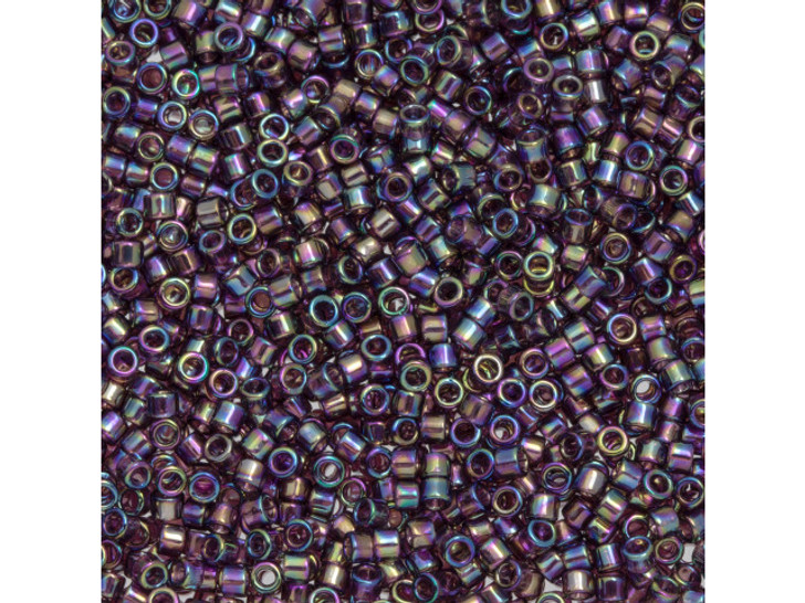 TOHO Aiko 11/0 Transparent Amethyst Rainbow Precision Cylinder Seed Beads, 4g Pack