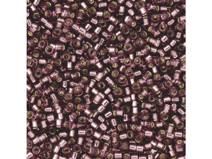 TOHO Aiko 11/0 Transparent Silver-Lined Med Amethyst Precision Cylinder Seed Beads, 4g Pack