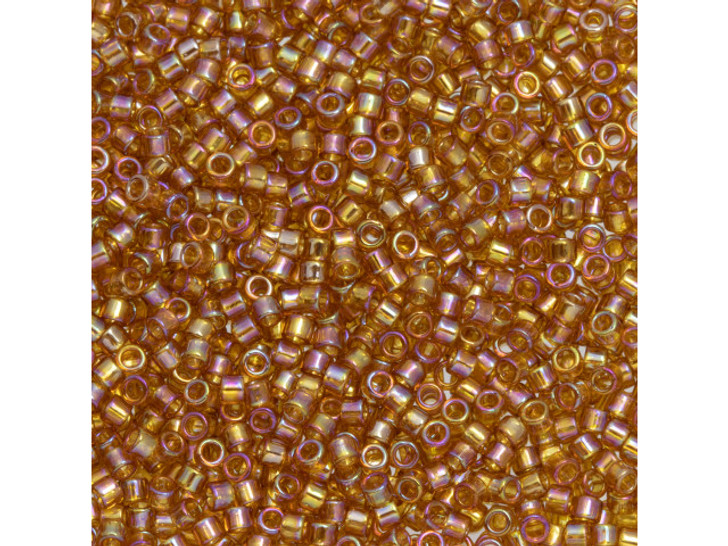 TOHO Aiko 11/0 Transparent Topaz Rainbow Precision Cylinder Seed Beads, 4g Pack