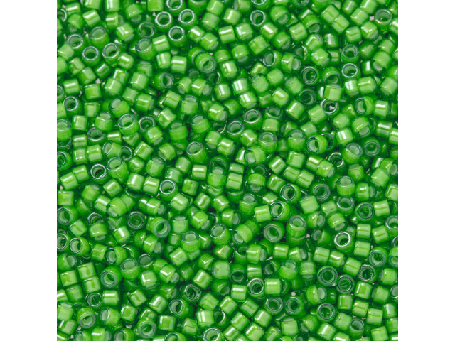 TOHO Aiko 11/0 White-Lined Peridot Precision Cylinder Seed Beads, 4g Pack
