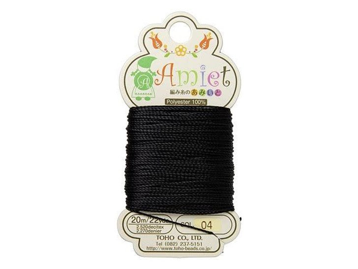 TOHO Amiet Beading Thread, Black (20 Meters/22 Yards)