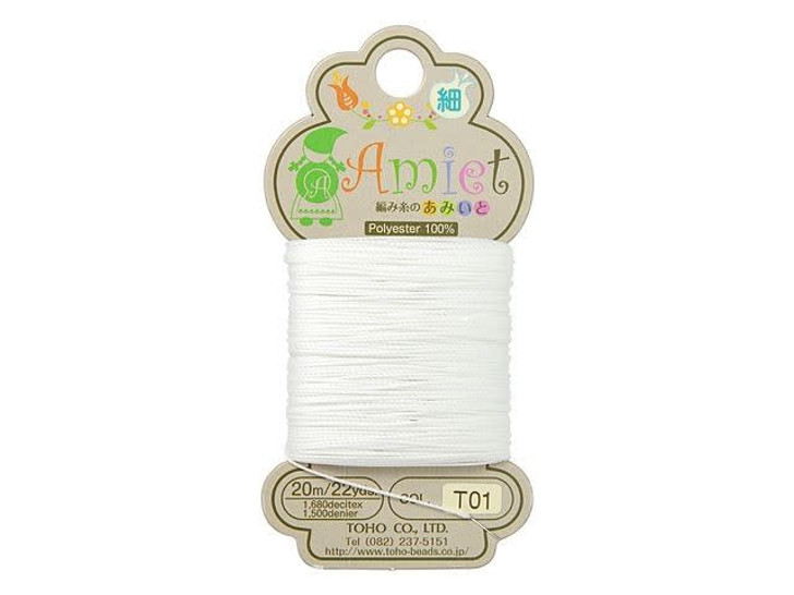 TOHO Amiet Beading Thread, Fine White (20 Meters/22 Yards)