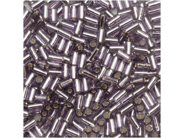 TOHO Bead Bugle 3mm Silver-Lined Tanzanite, 2.5-Inch Tube