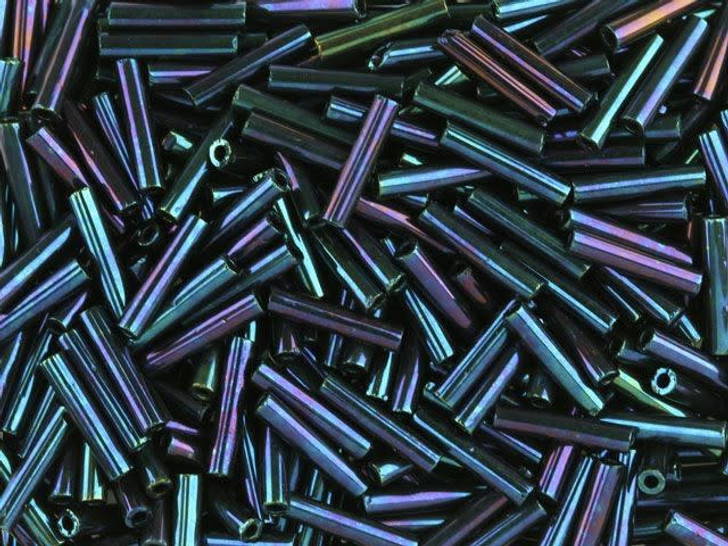 TOHO Bead Bugle 9mm Metallic Navy Iris, 2.5-Inch Tube