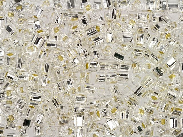 TOHO Bead Cube 3mm Silver-Lined Crystal 2.5-Inch Tube