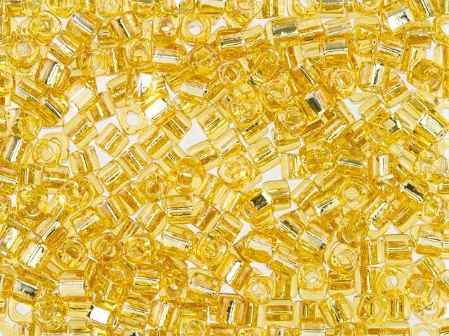 TOHO Bead Cube 3mm Silver-Lined Light Topaz 2.5-Inch Tube