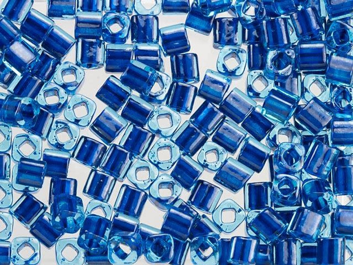 TOHO Bead Cube 4mm Capri-Lined Aquamarine, 2.5 Inch Tube