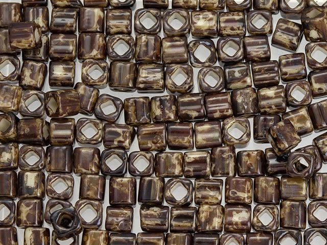 TOHO Bead Cube 4mm Hybrid Light Beige Picasso 2.5-Inch Tube