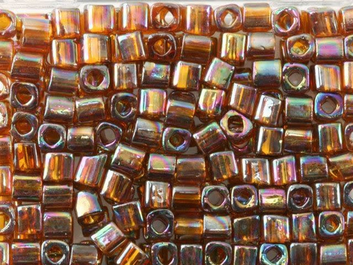 TOHO Bead Cube 4mm Trans-Rainbow Smokey Topaz 2.5-Inch Tube