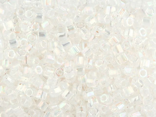 TOHO Bead Hex 8/0 Transparent Crystal AB, 2.5-Inch Tube