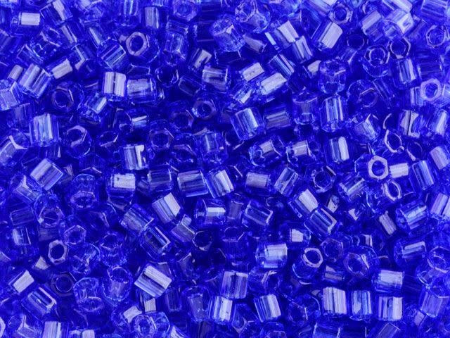 TOHO Bead Hex 8/0 Transparent Sapphire 2.5-Inch Tube