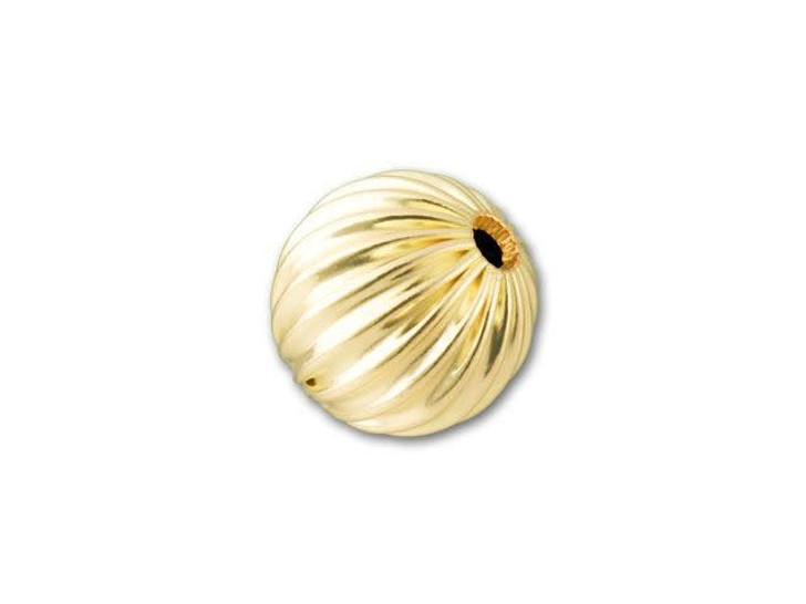 8mm Gold-Filled Round Corrugated Bead