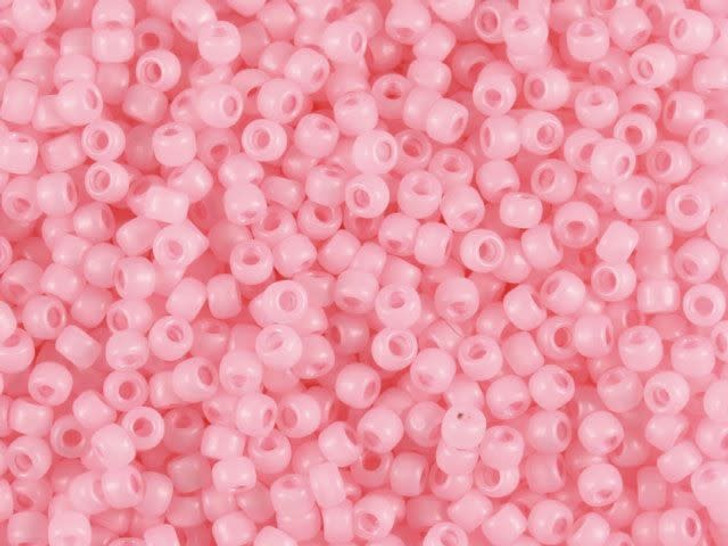 TOHO Bead Round 11/0 Frosted Ceylon Baby Pink, 2.5-Inch Tube