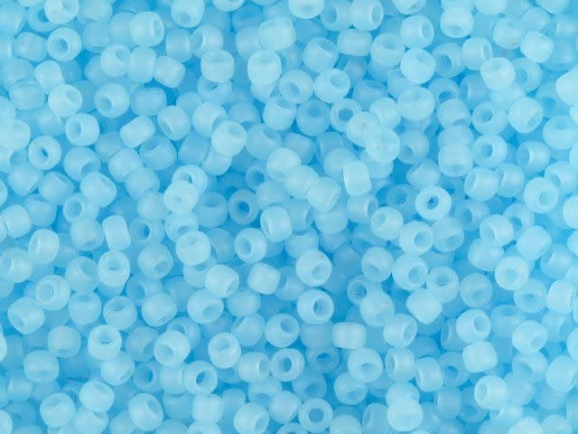 TOHO Bead Round 11/0 Frosted Ceylon Pastel Blue, 2.5-Inch Tube