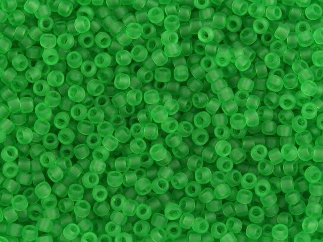 TOHO Bead Round 11/0 Frosted Transparent Peridot, 2.5-Inch Tube