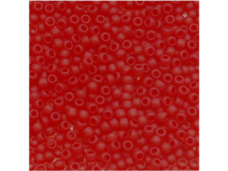 TOHO Bead Round 11/0 Frosted Transparent Siam Ruby, 2.5-Inch Tube