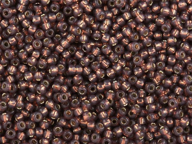 TOHO Bead Round 11/0 Gilt-Lined Mauve, 2.5-Inch Tube