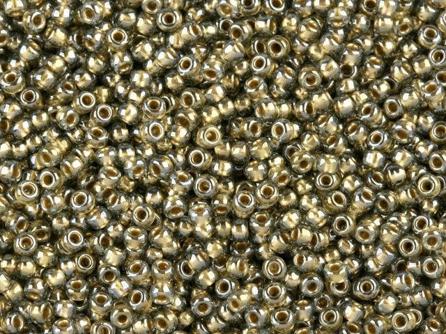 TOHO Bead Round 11/0 Gold Lined Black Diamond, 2.5-Inch Tube