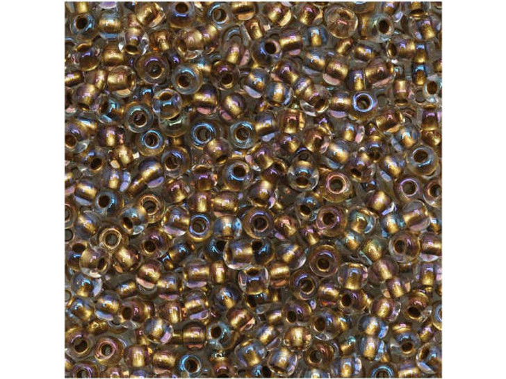 TOHO Bead Round 11/0 Gold-Lined Crystal AB, 2.5-Inch Tube