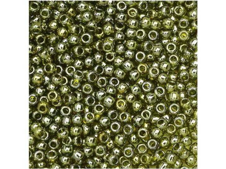 TOHO Bead Round 11/0 Gold-Lustered Green Tea 2.5-Inch Tube