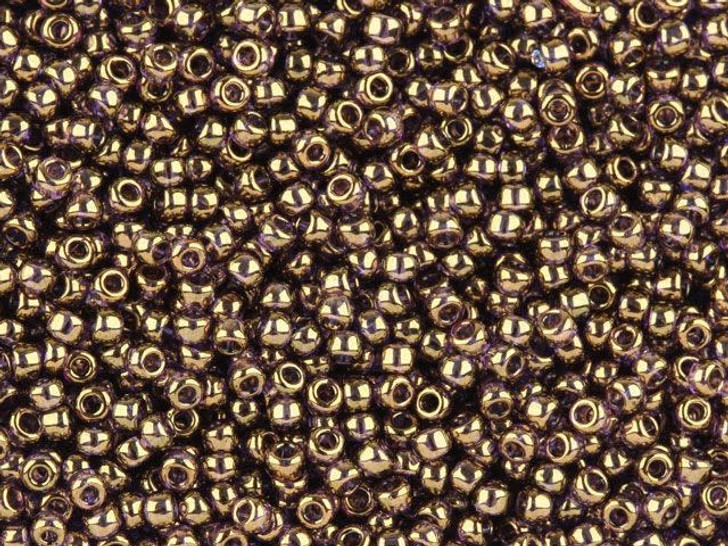 TOHO Bead Round 11/0 Gold-Lustered Light Tanzanite, 2.5-Inch Tube