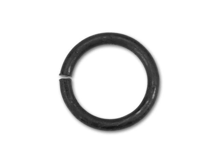 8mm Matte Black-Plated Open Jump Ring - 18 Gauge