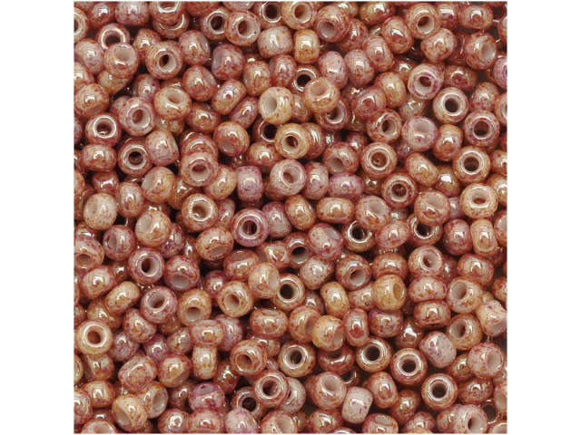 TOHO Bead Round 11/0 Marbled Pale Peach/Ceylon Raspberry 2.5-Inch Tube