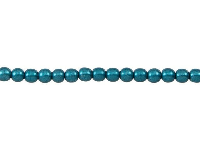 Czech Glass 4mm ColorTrends Saturated Metallic Shaded Spruce Round Bead Strand by Starman