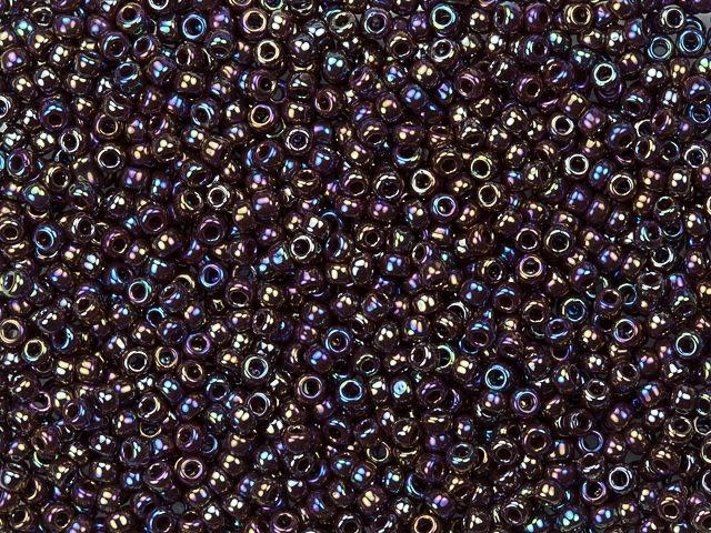 TOHO Bead Round 11/0 Metallic Plum/Magenta AB, 2.5-Inch Tube