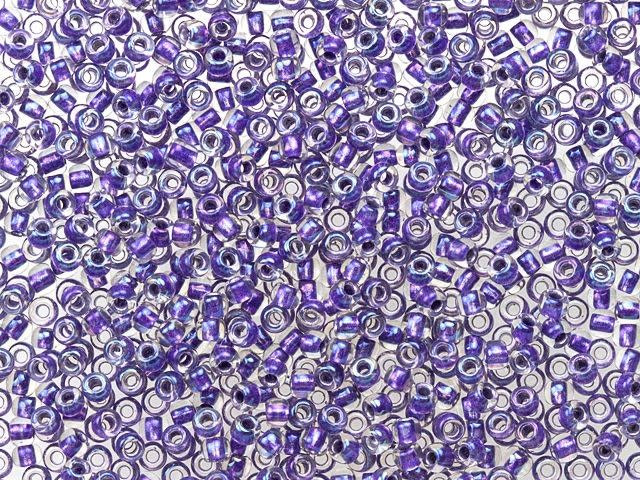 TOHO Bead Round 11/0 Metallic Purple-Lined Crystal Rainbow 2.5-Inch Tube