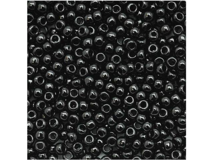 TOHO Bead Round 11/0 Opaque Shiny Jet Black, 2.5-Inch Tube