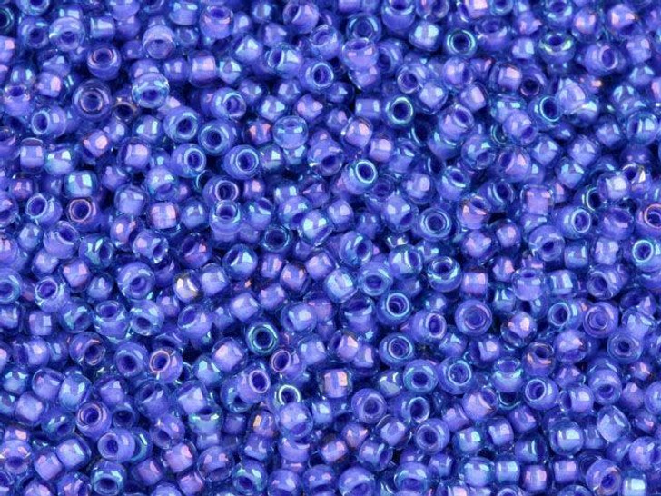 TOHO Bead Round 11/0 Purple Lined Light Sapphire, 2.5-Inch Tube