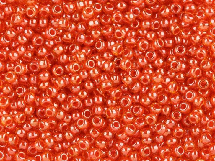 TOHO Bead Round 11/0 Red Lined Topaz, 2.5-Inch Tube