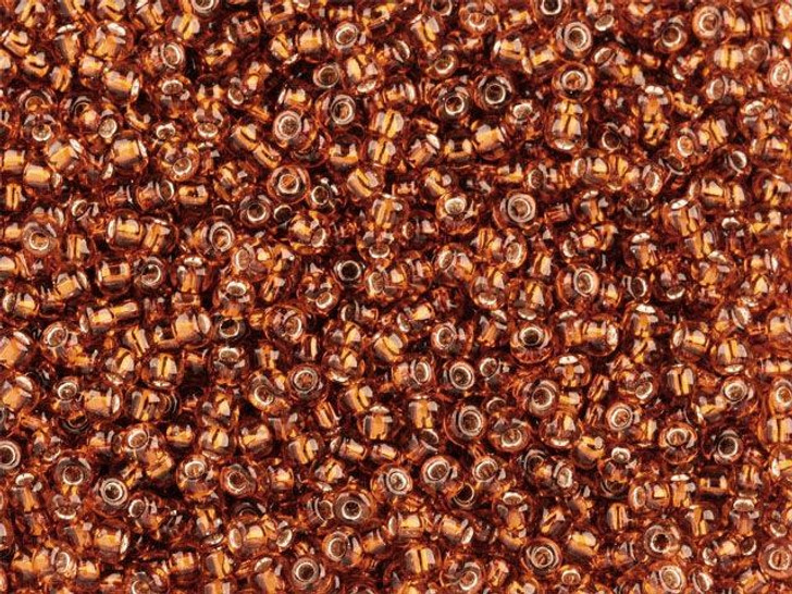 TOHO Bead Round 11/0 Silver-Lined Orange Amber, 2.5-Inch Tube