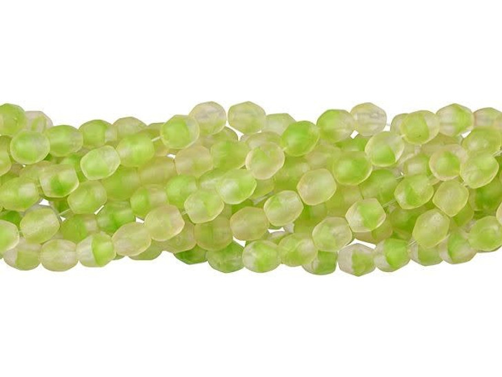 Czech Glass 4mm Hurricane Glass - Matte - Shenandoah Fire-Polish Bead Strand by Starman