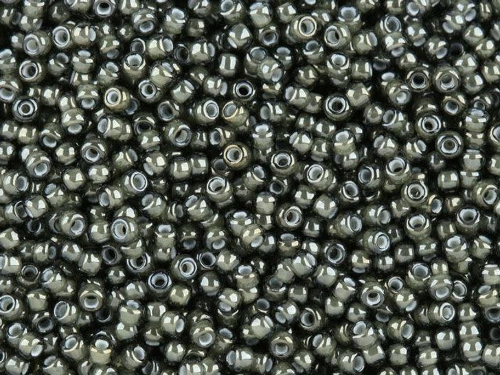 TOHO Bead Round 11/0 White Lined Black Diamond, 2.5-Inch Tube