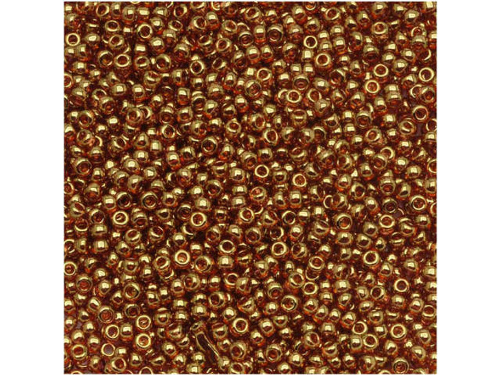 TOHO Bead Round 15/0 Gold Lustered Transparent Pink 2.5-Inch Tube