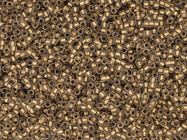 TOHO Bead Round 15/0 Gold-Lined Frosted Crystal 2.5-Inch Tube