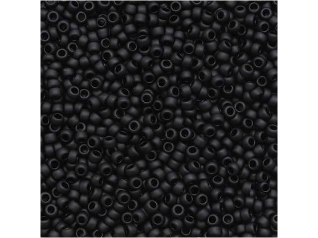 TOHO Bead Round 15/0 Matte Jet, 2.5-Inch Tube